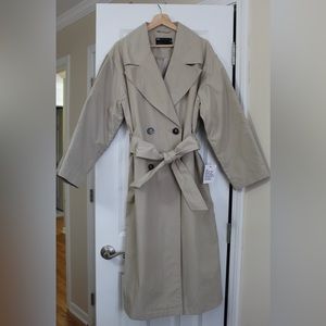 Oversized hybrid quilted trench in Camel